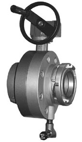 butterfly valve with storz and hand wheel gear operator